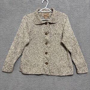 Silk Blend Button Up Cardigan Sweater Collared Medium Woolrich